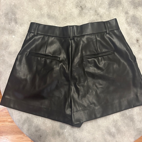Zara Vegan Leather Black Shorts - Picture 7 of 9